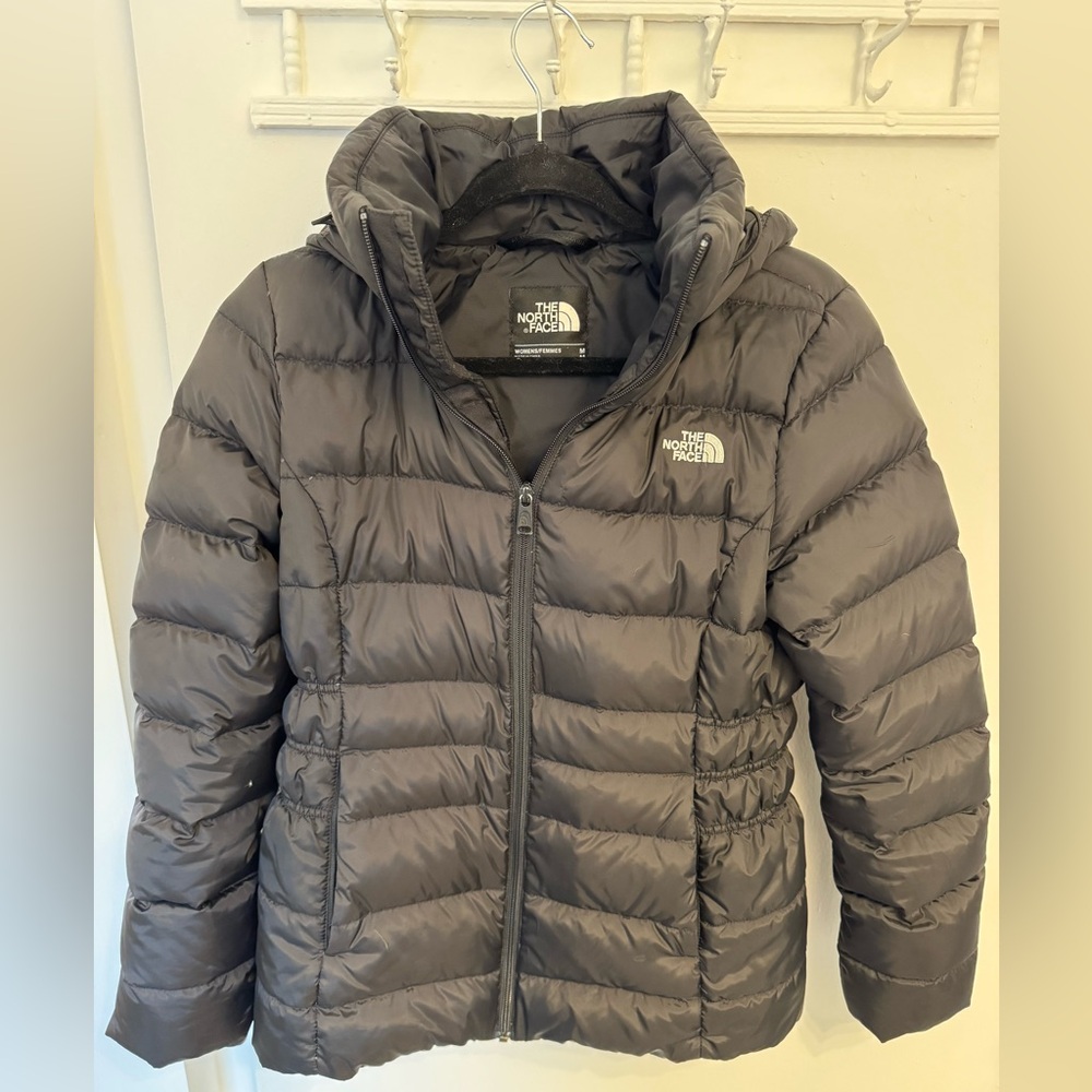 The North Face black puffer jacket. Women’s medium. Toasty warm!